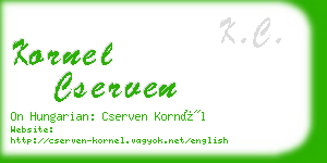 kornel cserven business card